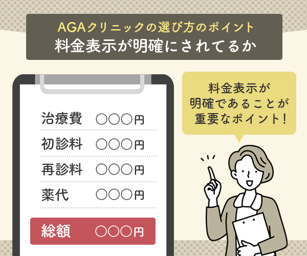 AGAクリニックの料金表示が明確にされてるか